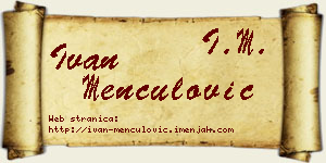 Ivan Menčulović vizit kartica